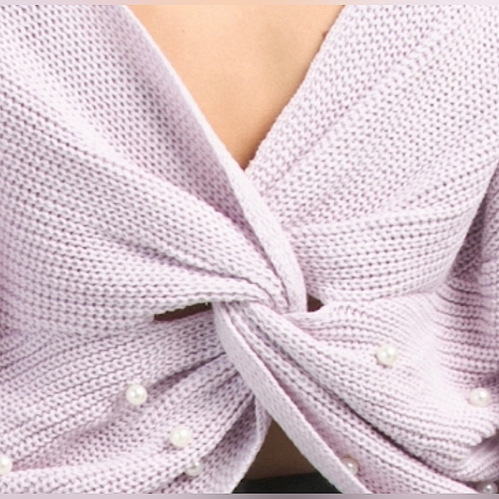 Jessica Simpson Twist Back Pearl Sweater - Picture 7 of 7